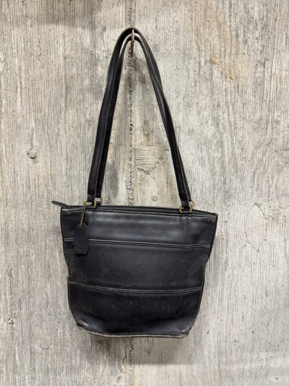 Vintage Coach Tribeca Shopper Tote in Black Leather
